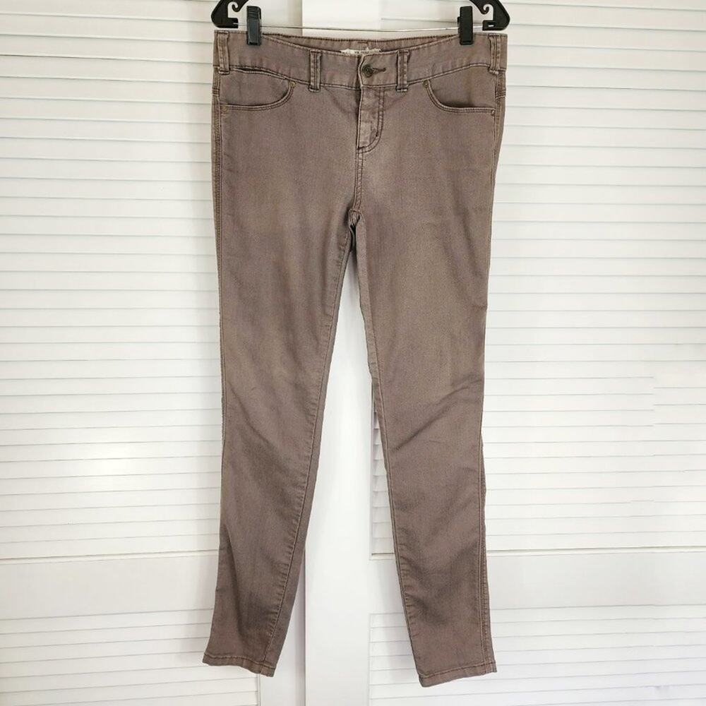 Free People Skinny Jeans Women 28 Mid Rise Taupe 5 pocket 61855-16525